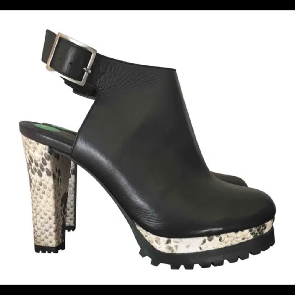 All Saints Leather Open Toe Snakeskin Heel Boots🌹
